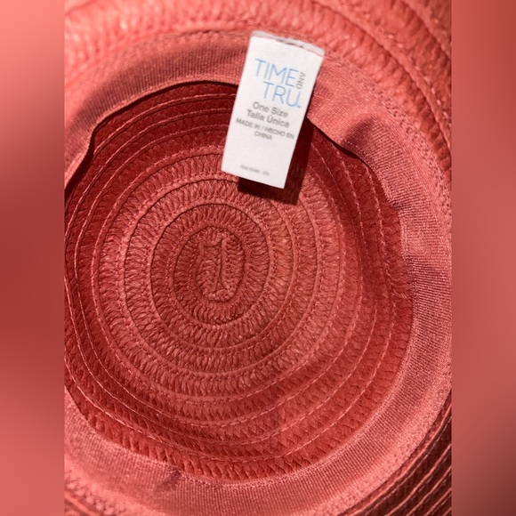 Time and Tru Coral Wide Brim Hat - Picture 7 of 7